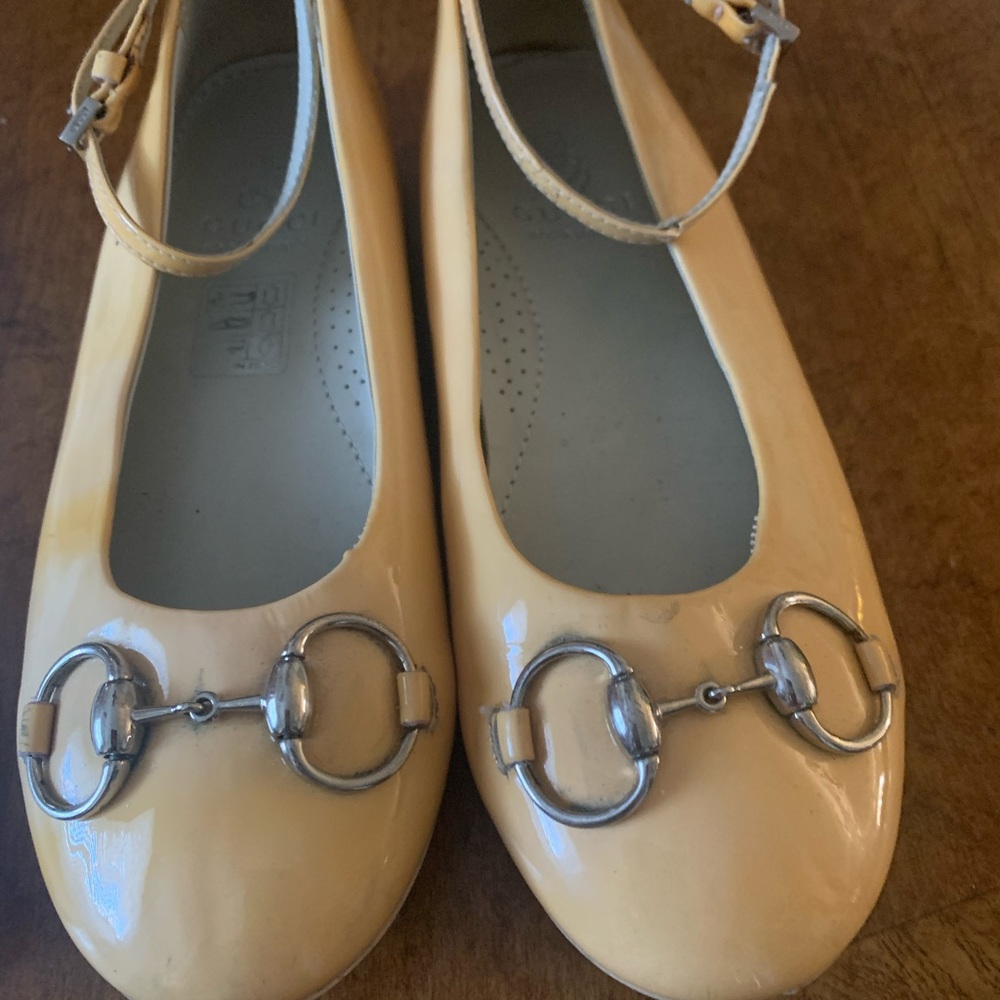 Authentic Gucci yellow patent ballet flats girls 31 13 - Picture 2 of 4